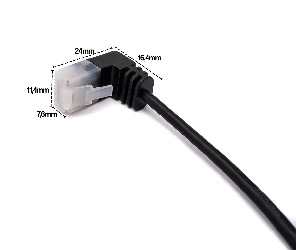 SYSTEM-S LAN cable 25 cm RJ45 8P8C STP Cat6 plug to plug angled black