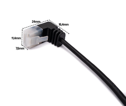 SYSTEM-S LAN cable 25 cm RJ45 8P8C STP Cat6 plug to plug angled black