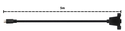 SYSTEM-S USB 2.0 cable 5 m Micro B male to female screw in black