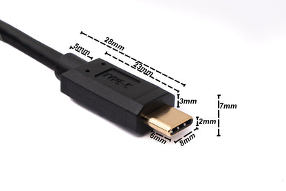 SYSTEM-S USB 3.1 cable 60 cm Type C male to female screw in black