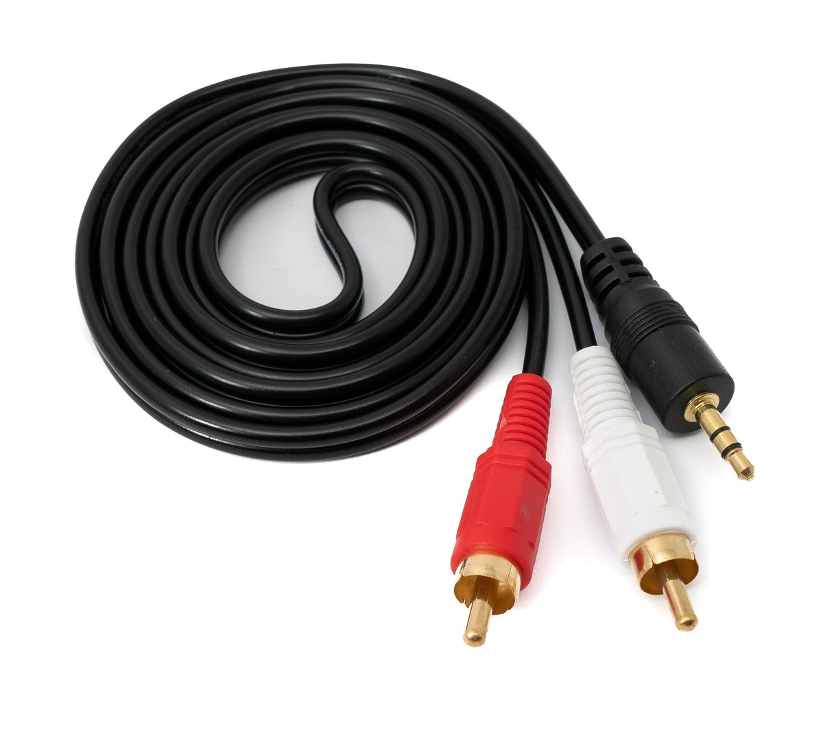 SYSTEM-S Cinch 2 RCA cable 1.5m plug to AUX 3.5mm jack plug Stereo AV in black