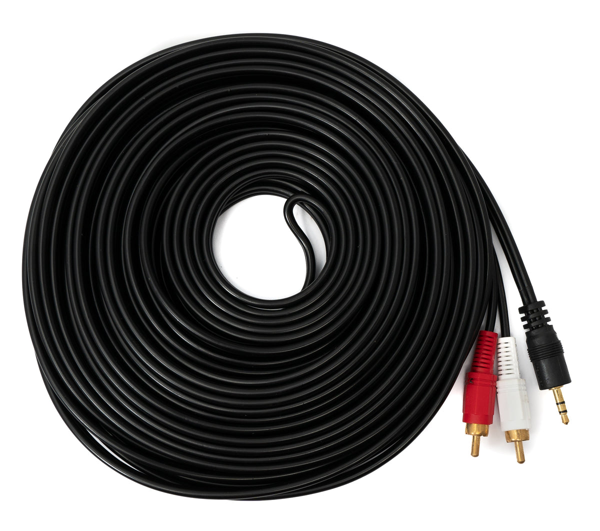 Cinch 2 RCA Kabel 15 m Stecker zu AUX 3,5 mm Klinke Stecker Stereo AV in Schwarz | System-S