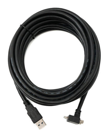 SYSTEM-S USB 3.0 cable 5 m Micro B plug to Type A plug screw angle in black