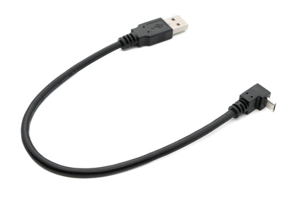 USB 2.0 Kabel 25 cm Typ A Stecker zu Micro B Stecker Winkel in Schwarz | System-S