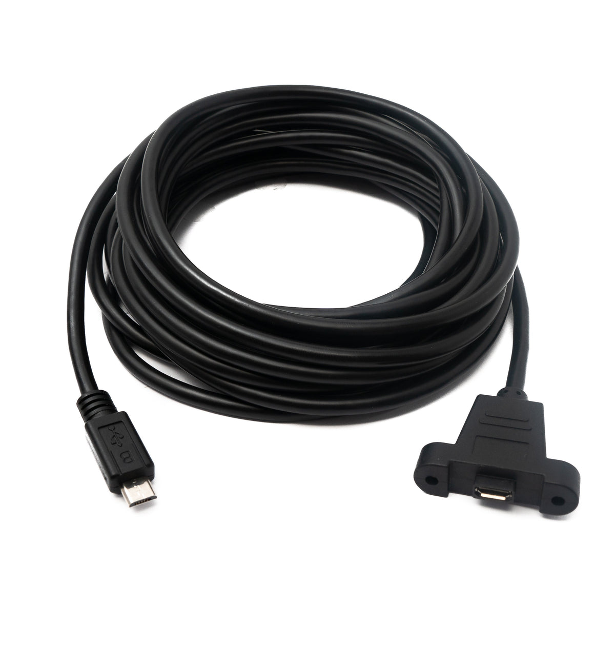 SYSTEM-S USB 2.0 cable 5 m Micro B male to female screw in black