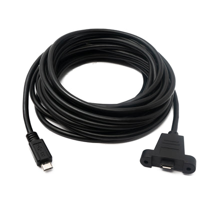 SYSTEM-S USB 2.0 cable 5 m Micro B male to female screw in black