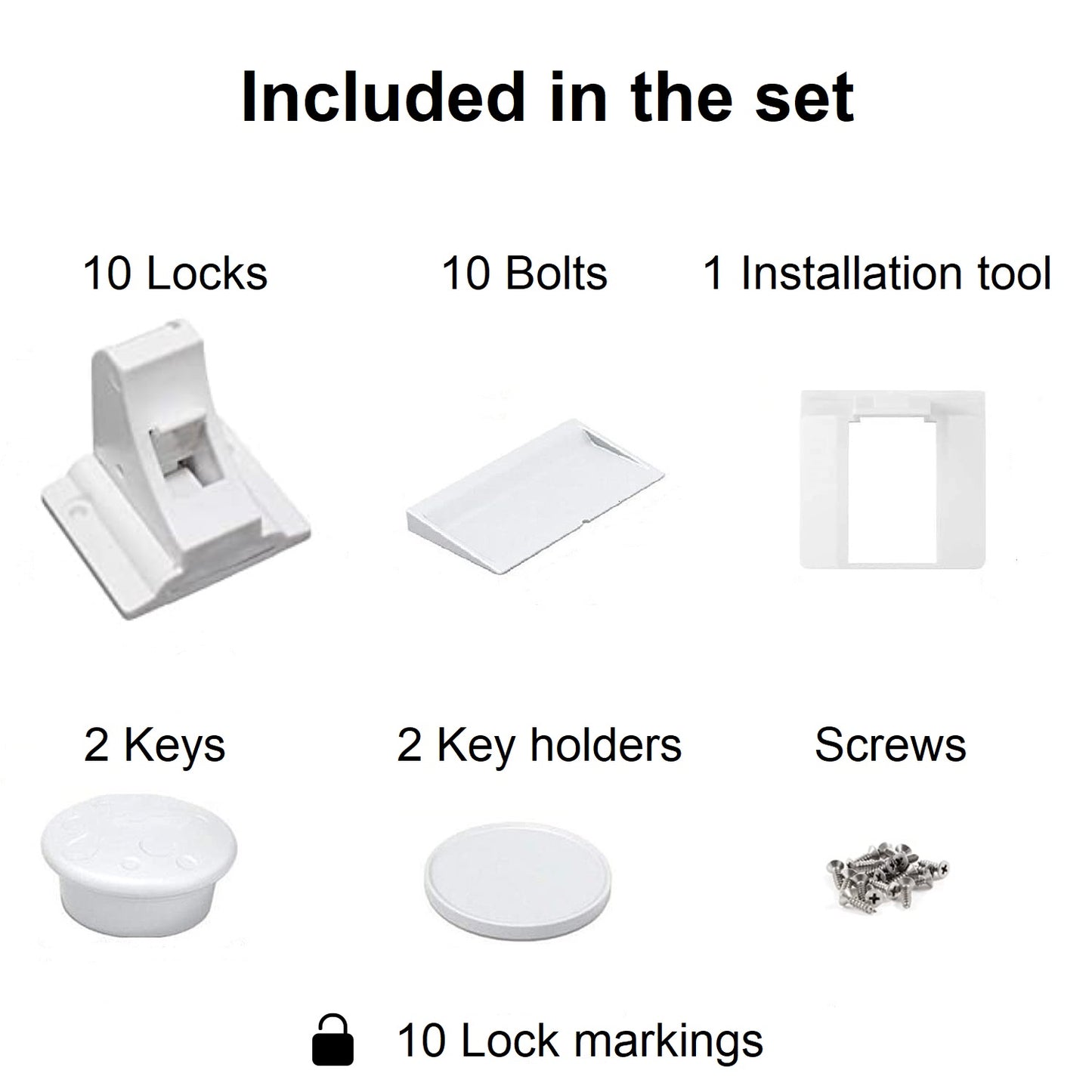 Magnetisches Schrankschloss für Babysicherheit, 10 Schlösser + 2 Schlüssel