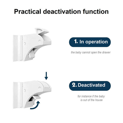 Magnetisches Schrankschloss für Babysicherheit, 10 Schlösser + 2 Schlüssel