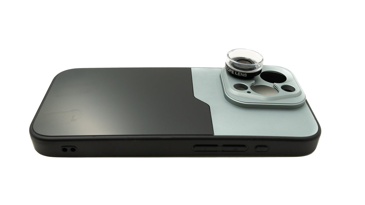 SYSTEM-S Super Macro Lens 30x 37 mm Microscope Filter with Case for iPhone 15 Pro