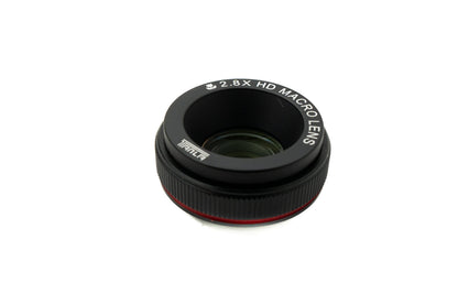 SYSTEM-S Macro Lens 2.8x 37 mm HD Filter with Case for iPhone 15 Pro Max in Black Gray