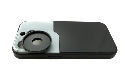 Objektiv Hülle 37 mm kompatibel mit Effekt Linse mit Gewinde für iPhone 15 Pro in Schwarz Grau | System-S