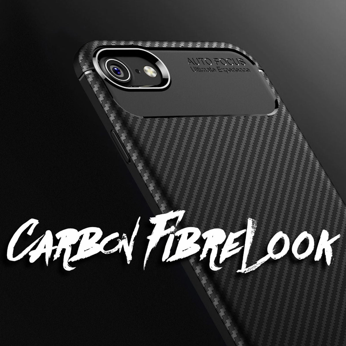 NALIA Silikonhülle für iPhone 7 / 8 / SE 2020 / SE 2022 – Rutschfest & Matt – VORTEX (Gebürstete Optik & Carbon Design) – Marke aus Berlin