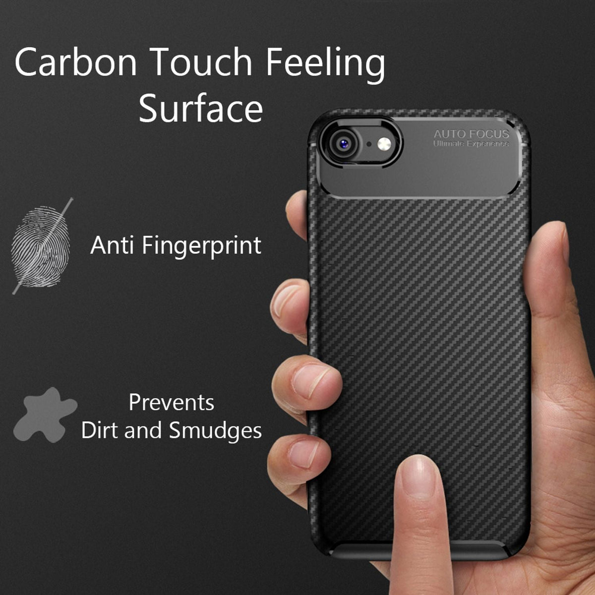 NALIA Silikonhülle für iPhone 7 / 8 / SE 2020 / SE 2022 – Rutschfest & Matt – VORTEX (Gebürstete Optik & Carbon Design) – Marke aus Berlin