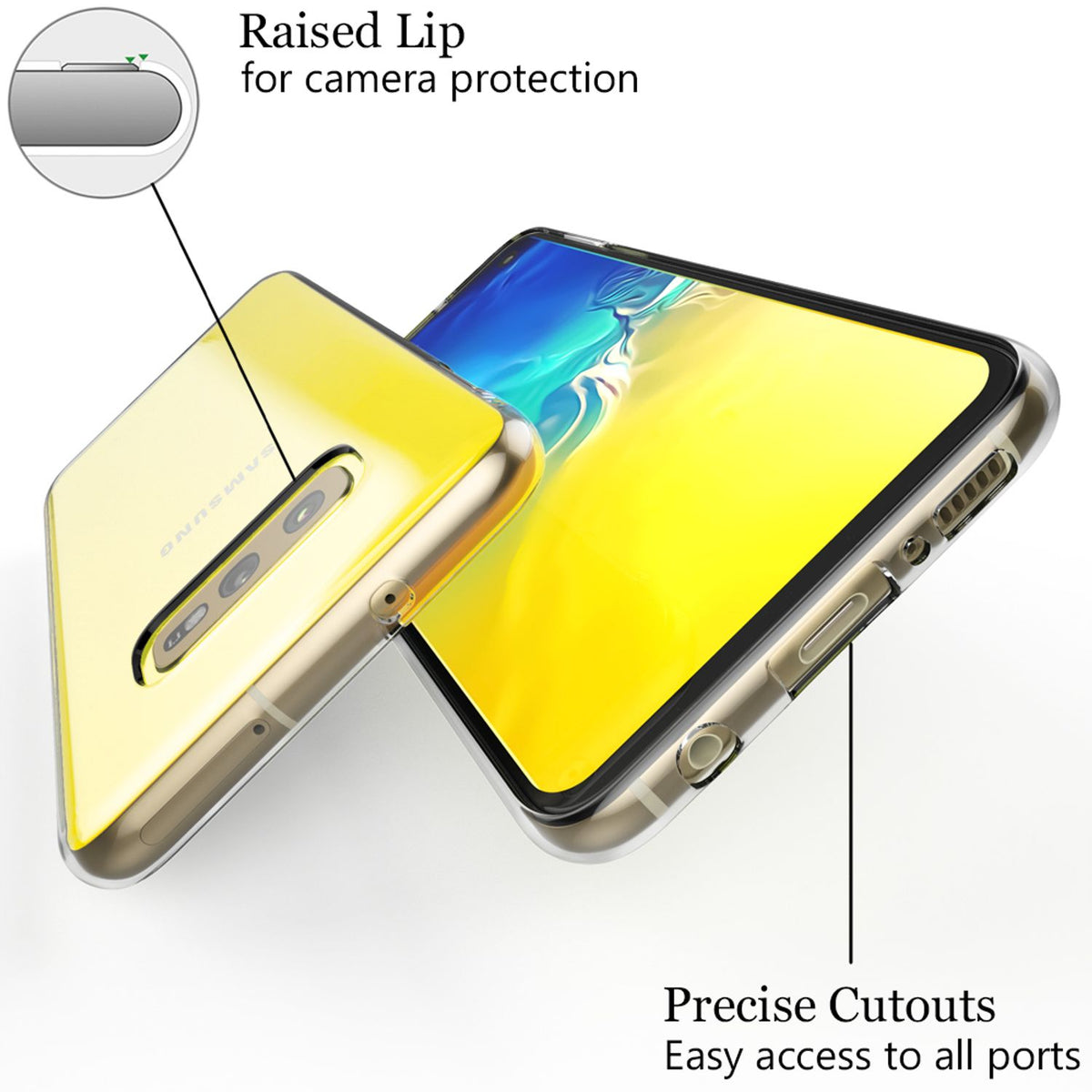 NALIA Transparente Silikonhülle für Samsung Galaxy S10e – Anti-Gelb & Rutschfest – GLAZE (Handyhülle Kristallklar, Schlank & Stoßfest) – Marke aus Berlin
