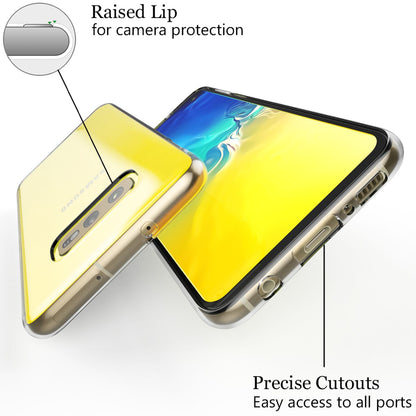 NALIA Transparente Silikonhülle für Samsung Galaxy S10e – Anti-Gelb & Rutschfest – GLAZE (Handyhülle Kristallklar, Schlank & Stoßfest) – Marke aus Berlin