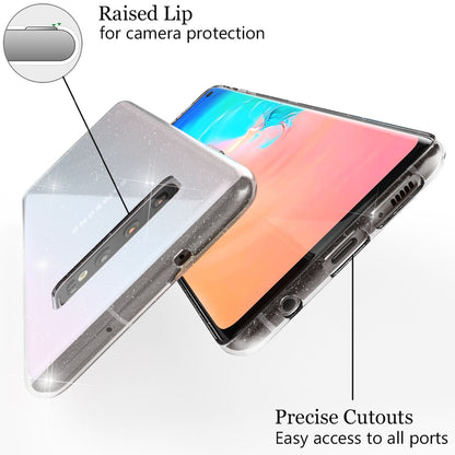 NALIA Glitzerhülle für Samsung Galaxy S10 – Funkelndes Silikon Case – DAZZLIN (Transparent & Stoßfest) – Marke aus Berlin