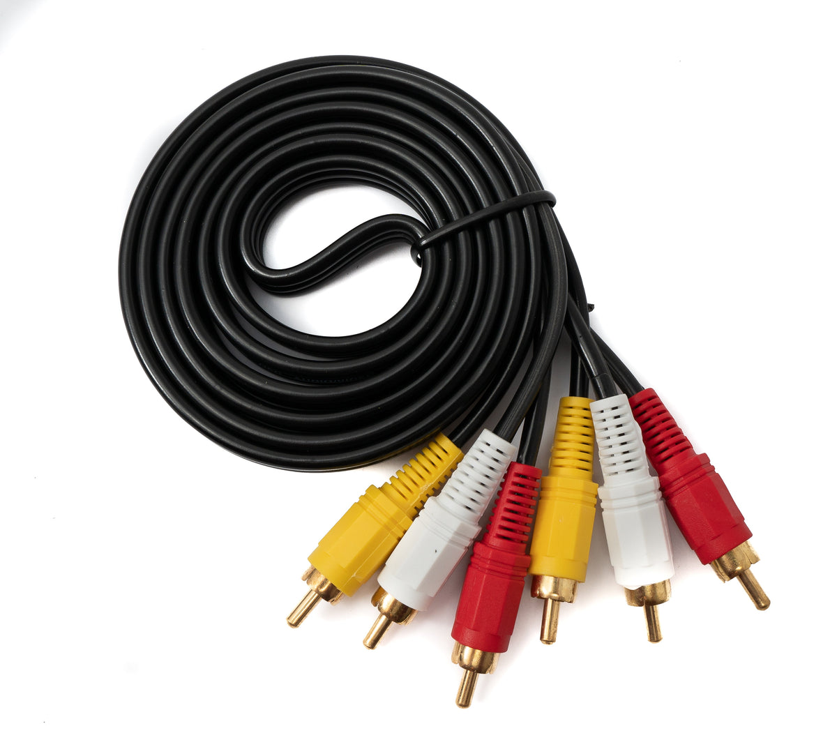 SYSTEM-S Cinch 3 RCA Cable 1.5 m Male to Male Stereo &amp; Composite AV Black