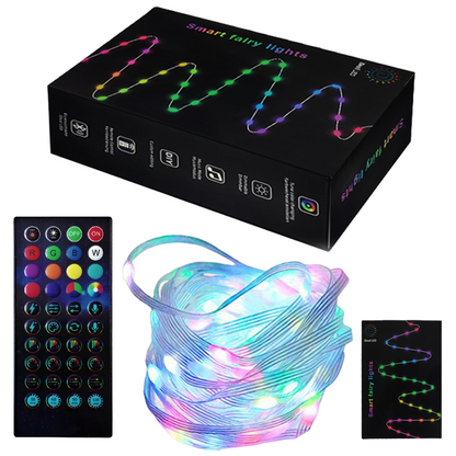 Lichterkette, Weihnachtsbeleuchtung, intelligenter LED-Streifen, App, Musik, Alexa, RGB, 5 m, USB, wasserdicht