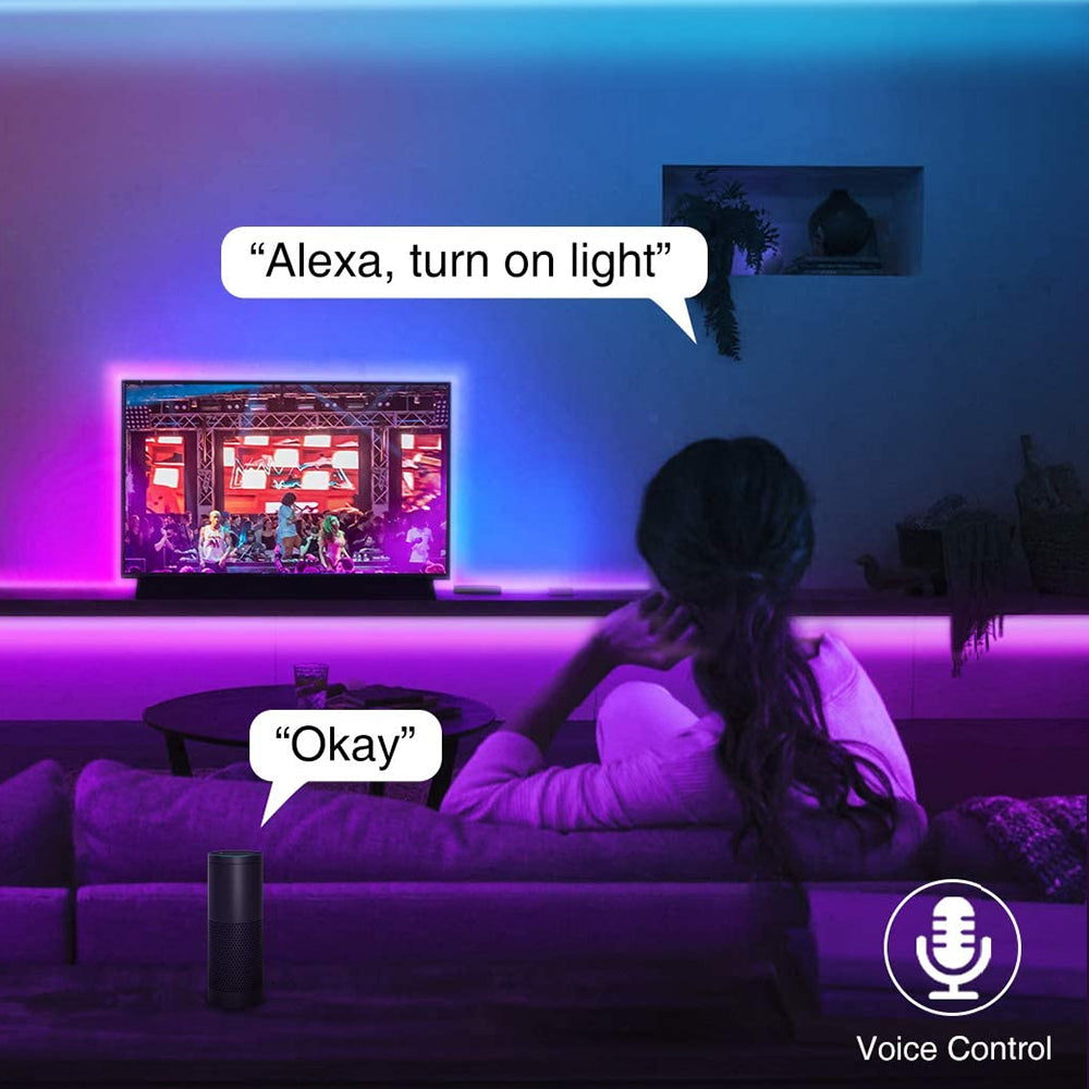 Intelligente LED-Streifenlichter App Musik Alexa RGB