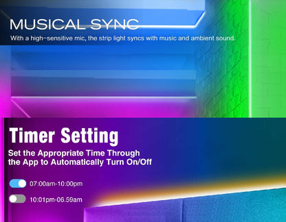 Intelligente LED-Streifenlichter App Musik Alexa RGB