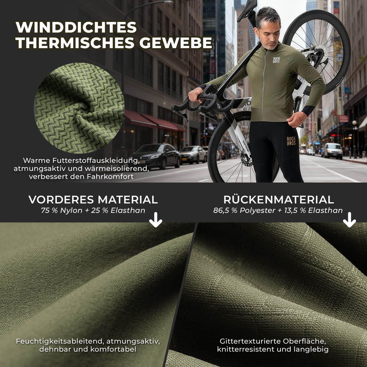 Fahrradjacke mit Reflexelementen Atmungsaktiv & Praktisch Herren