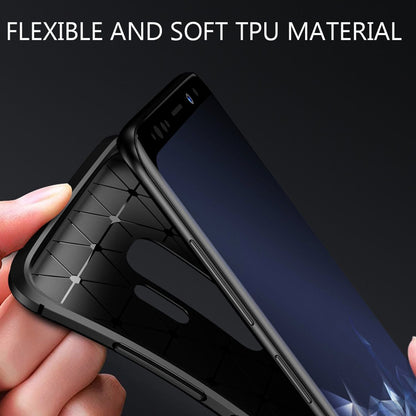 NALIA Silikonhülle für Samsung Galaxy S9 Plus – Rutschfest & Matt – VORTEX (Gebürstete Optik & Carbon Design) – Marke aus Berlin
