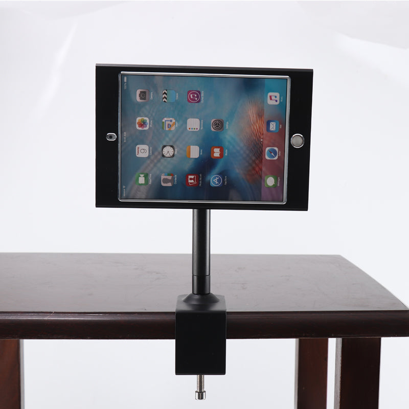 SYSTEM-S Stangen Halterung mit Schloss Befestigung aus Metall in Schwarz für iPad Mini - DREIKS