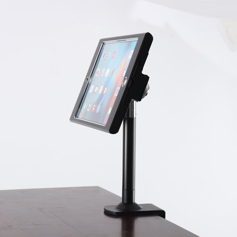 SYSTEM-S Stangen Halterung mit Schloss Befestigung aus Metall in Schwarz für iPad Mini - DREIKS