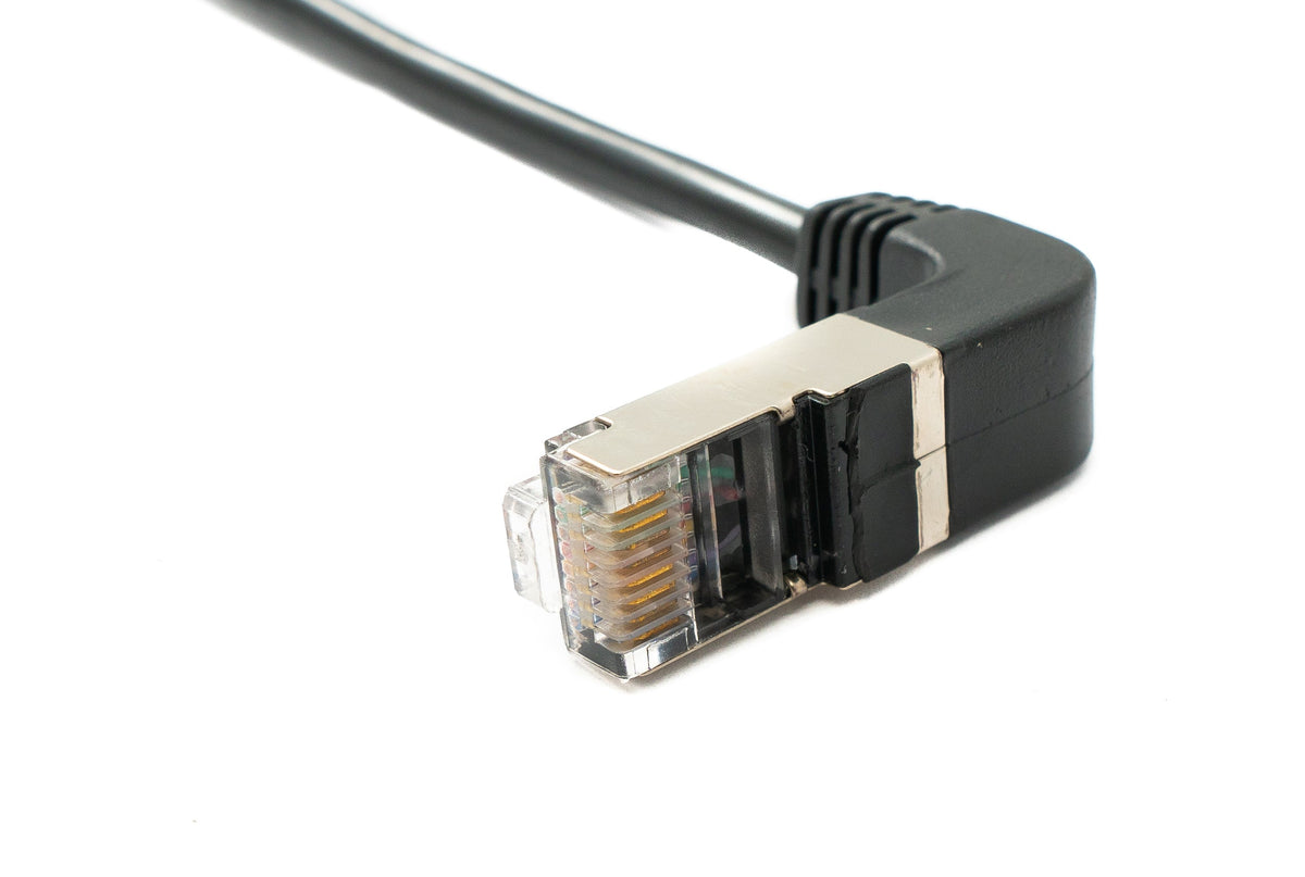 SYSTEM-S LAN cable 50 cm 8P8C RJ45 plug to plug angle in black