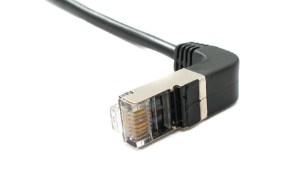 SYSTEM-S LAN cable 50 cm 8P8C RJ45 plug to plug angle in black