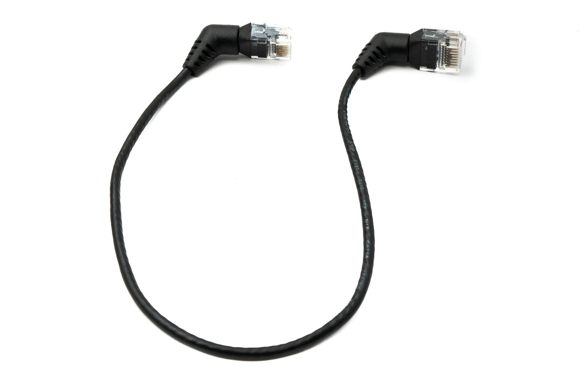 SYSTEM-S LAN cable 25 cm 8P8C RJ45 plug to plug angle in black