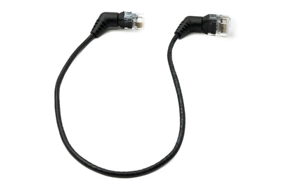 SYSTEM-S LAN cable 25 cm 8P8C RJ45 plug to plug angle in black