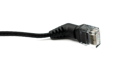 SYSTEM-S LAN cable 25 cm 8P8C RJ45 plug to plug angle in black