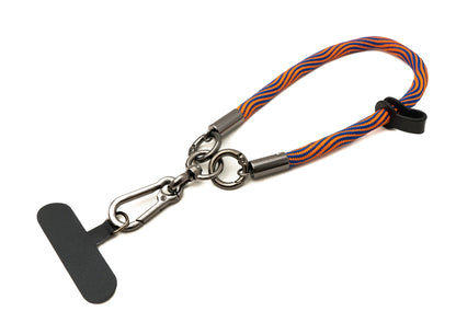 Handgelenk Schlaufe Armband für Smartphone Hülle aus Nylon in Orange Lila | System-S