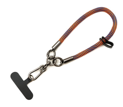 Handgelenk Schlaufe Armband für Smartphone Hülle aus Nylon in Orange Lila | System-S