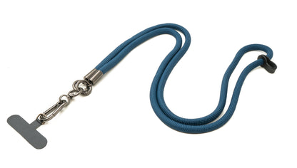 Umhänge Band Schulter Hals Schlaufe für Smartphone Hülle aus Nylon in Blau | System-S
