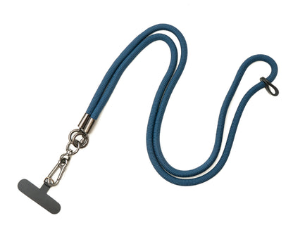 Umhänge Band Schulter Hals Schlaufe für Smartphone Hülle aus Nylon in Blau | System-S