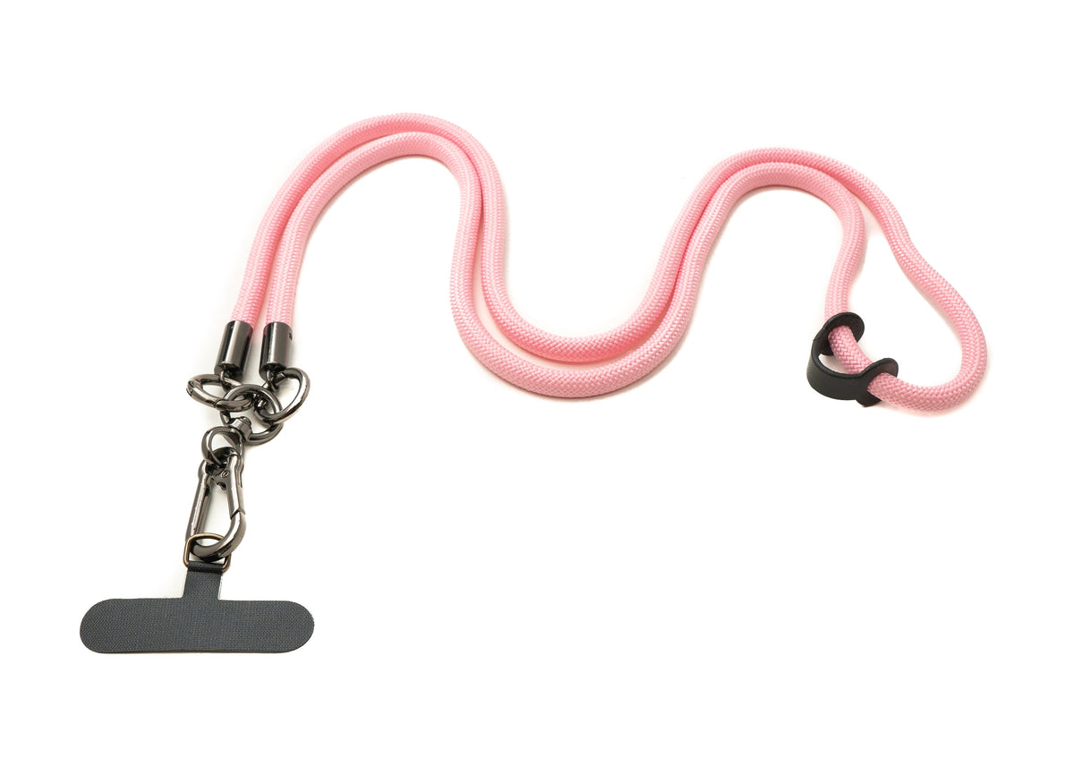 Umhänge Band Schulter Hals Schlaufe für Smartphone Hülle aus Nylon in Pink | System-S