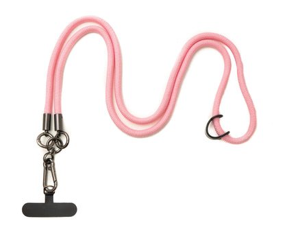 Umhänge Band Schulter Hals Schlaufe für Smartphone Hülle aus Nylon in Pink | System-S