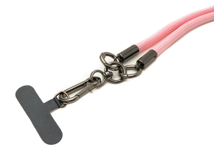 Umhänge Band Schulter Hals Schlaufe für Smartphone Hülle aus Nylon in Pink | System-S