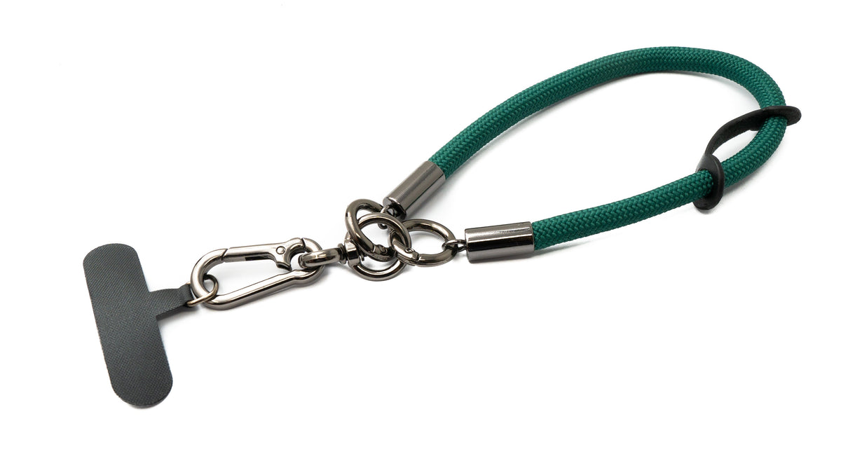 SYSTEM-S wrist strap bracelet for smartphone case made of nylon in green 