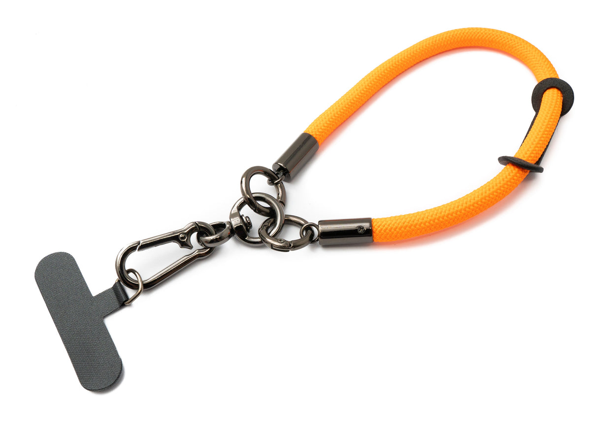 Handgelenk Schlaufe Armband für Smartphone Hülle aus Nylon in Orange | System-S