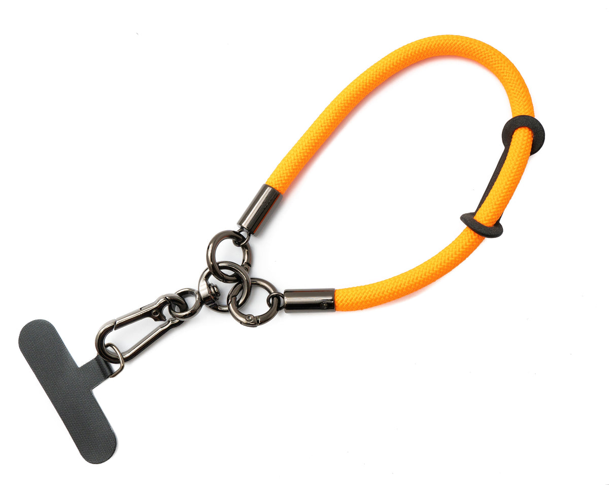 Handgelenk Schlaufe Armband für Smartphone Hülle aus Nylon in Orange | System-S
