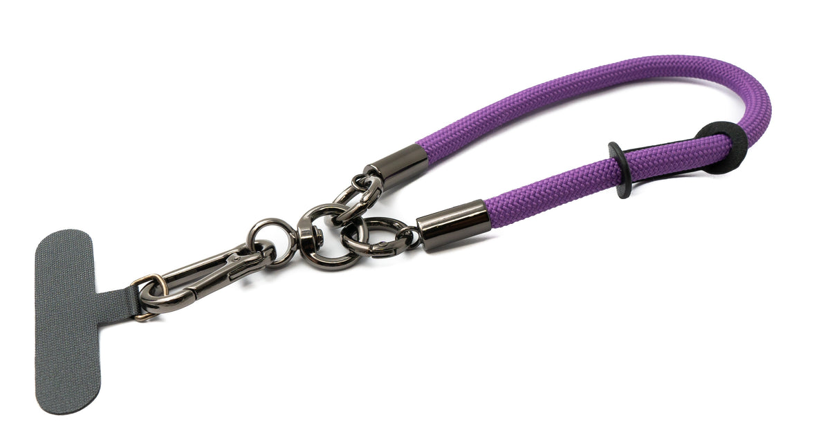 Handgelenk Schlaufe Armband für Smartphone Hülle aus Nylon in Lila | System-S