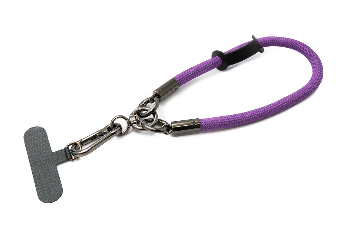 Handgelenk Schlaufe Armband für Smartphone Hülle aus Nylon in Lila | System-S