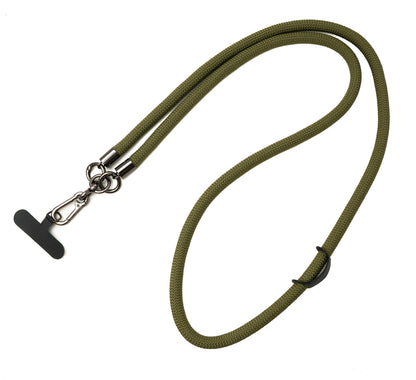 Umhänge Band Schulter Hals extra dick für Smartphone Hülle aus Nylon in Grün | System-S