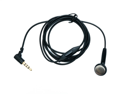 SYSTEM-S Mono In Ear Headphones 120 cm AUX Jack TRRS 3.5 mm Plug Angle Microphone