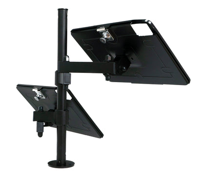Doppel Tischhalterung 360° Ständer abschließbar für iPad Pro 13" Air 13" (M2) Pro 6 5 4 3 12.9" | System-S