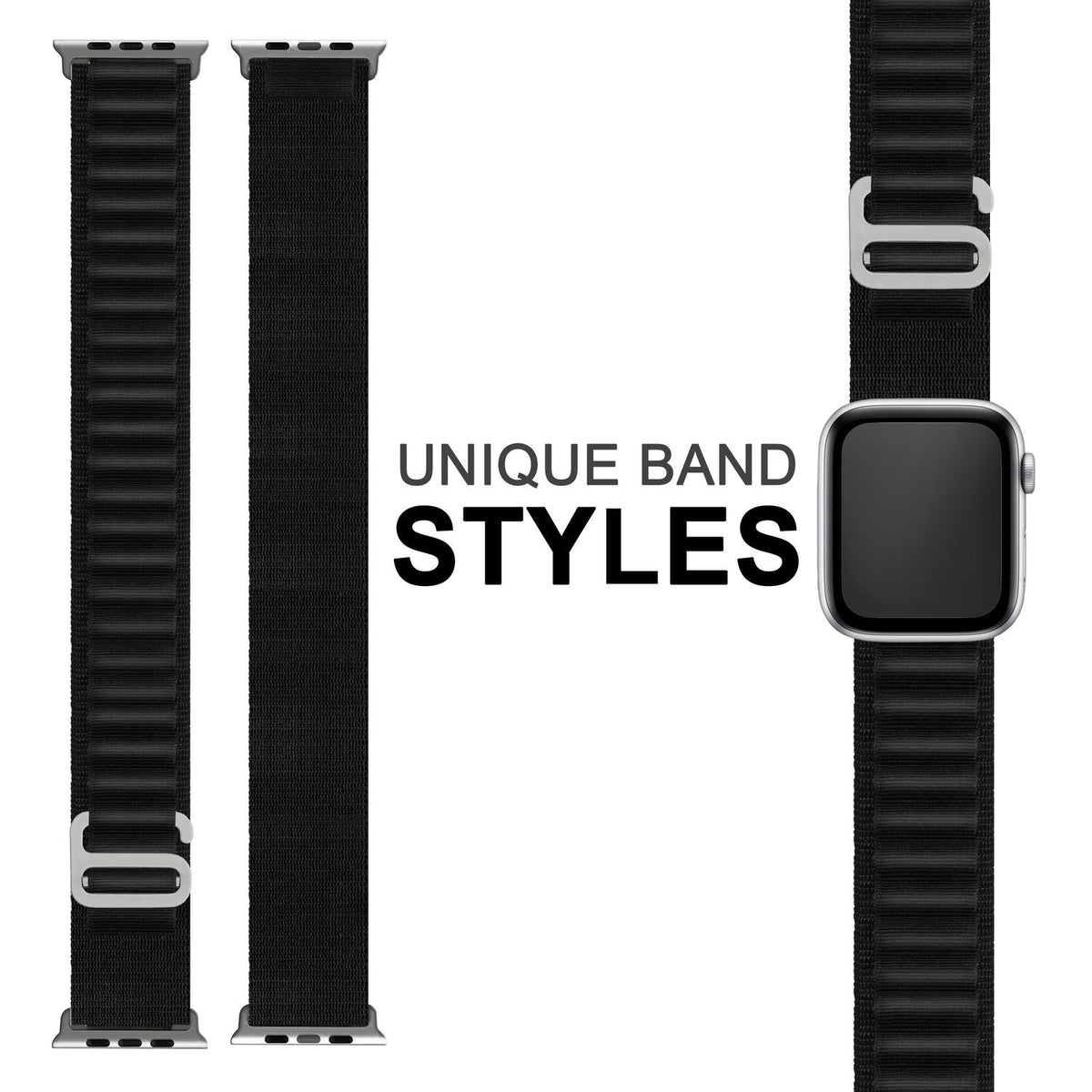 NALIA Smart Watch Armband Alpine Loop Style kompatibel mit Apple Watch Armband Ultra/SE & Series 8/7/6/5/4/3/2/1, 42/44/45/49mm, G-Haken iWatch Outdoor Uhr Band, Nylon