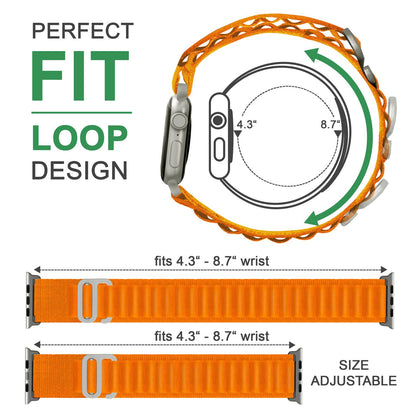 NALIA Smart Watch Armband Alpine Loop Style kompatibel mit Apple Watch Armband Ultra/SE & Series 8/7/6/5/4/3/2/1, 42/44/45/49mm, G-Haken iWatch Outdoor Uhr Band, Nylon